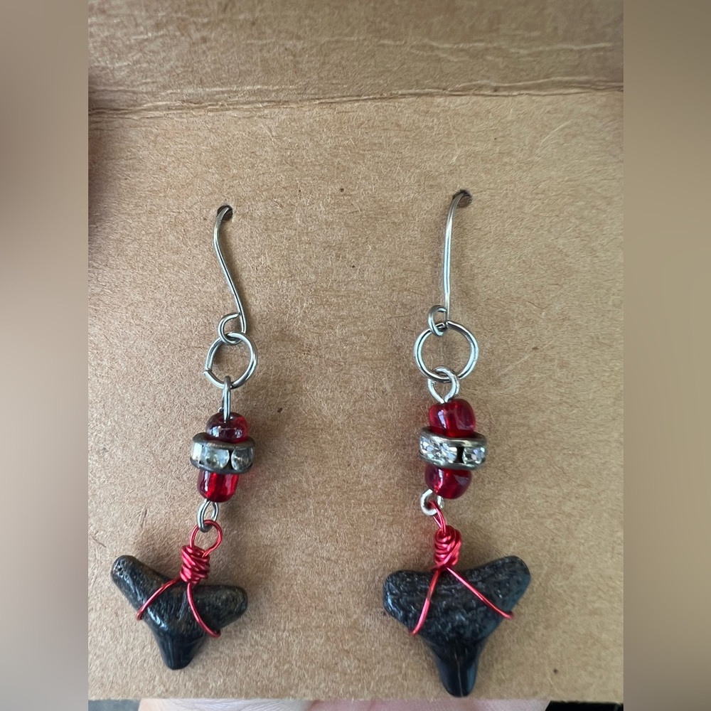 Handmade shark tooth earrings